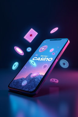Smartphone mit Casino-App auf dem Display